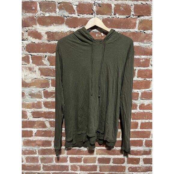 Vince Mens Green Light Weight Pullover Hooded Sweatshirt Size Large - Picture 1 of 3